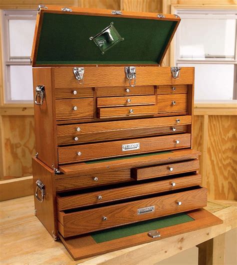 wooden tool box with drawers